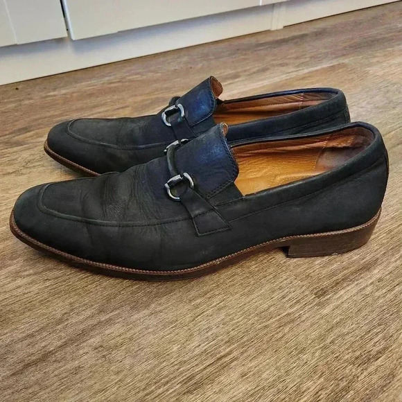 Johnson & Murphy Other - Johnston & Murphy Everett Black Suede Bit Loafers Dress Shoes Men Size 13